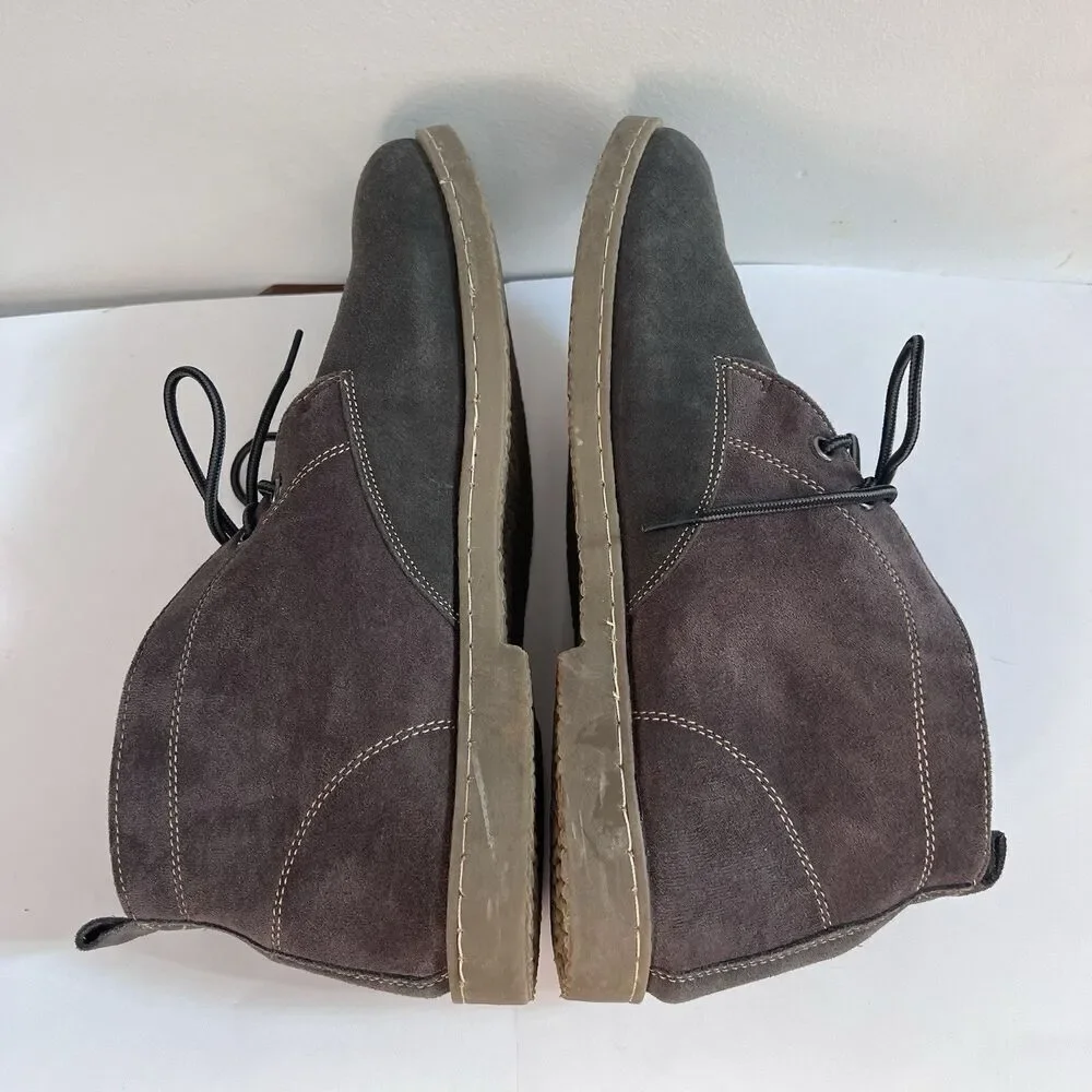 Atlas For Men Gray Suede Leather Chukka Ankle Boots EU 46 US 12 Classic Preppy